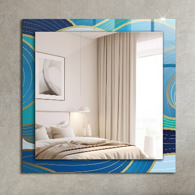 Decorative mirror Waves patterns blue