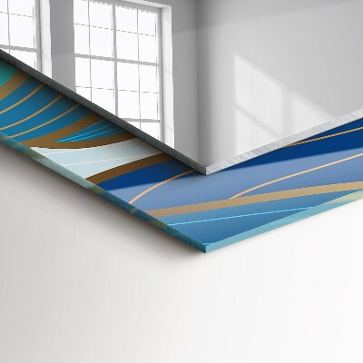 Decorative mirror Waves patterns blue