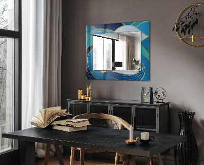 Decorative mirror Waves patterns blue