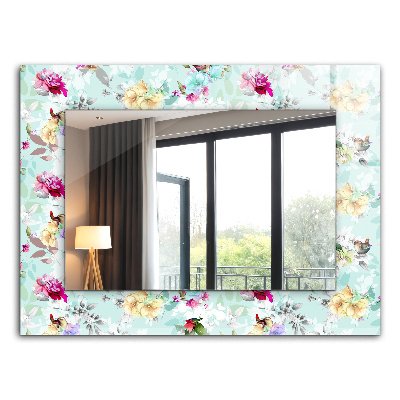 Wall mirror decor Floral and Birds