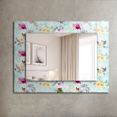 Wall mirror decor Floral and Birds