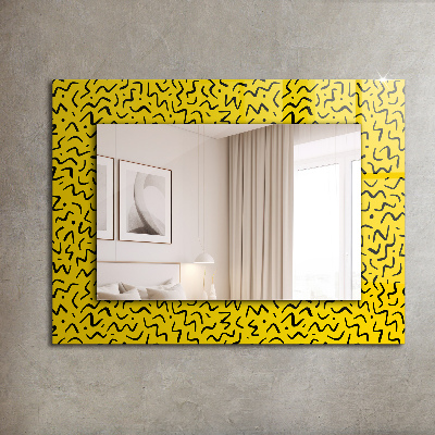 Wall mirror design Yellow abstract pattern