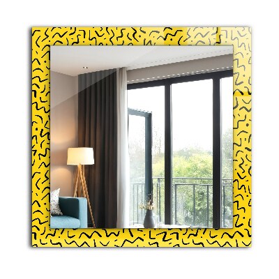 Wall mirror design Yellow abstract pattern