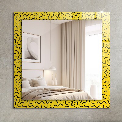 Wall mirror design Yellow abstract pattern