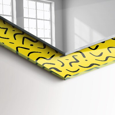 Wall mirror design Yellow abstract pattern