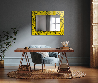 Wall mirror design Yellow abstract pattern