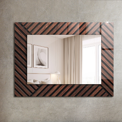 Printed mirror Wooden diagonal slats