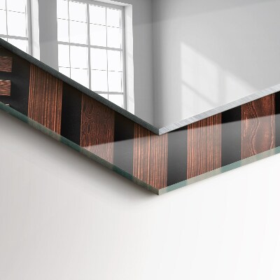 Printed mirror Wooden diagonal slats