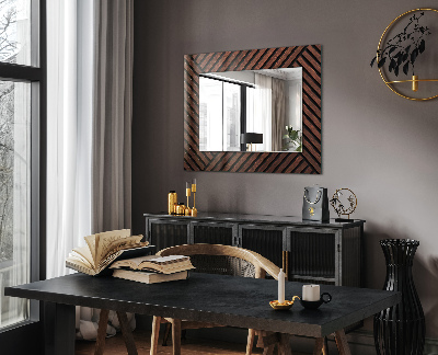 Printed mirror Wooden diagonal slats