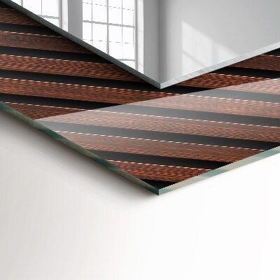 Printed mirror Wooden diagonal slats