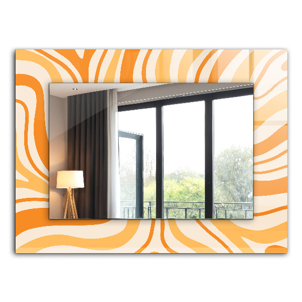 Wall mirror design Abstract orange patterns