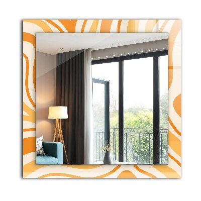 Wall mirror design Abstract orange patterns