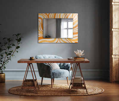 Wall mirror design Abstract orange patterns