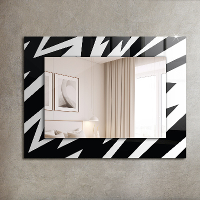 Wall mirror decor Black and white Geometry