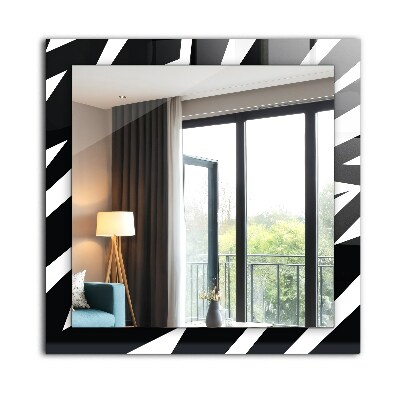 Wall mirror decor Black and white Geometry