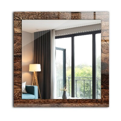 Decorative mirror Wooden board texture