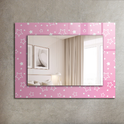 Printed mirror Pink stars