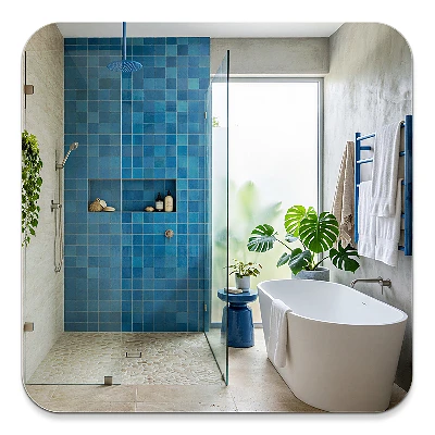 Elegant rounded rectangular mirror