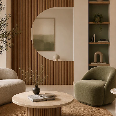 Stylish half moon mirror