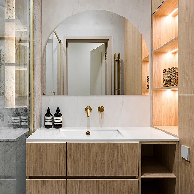 Stylish half moon mirror