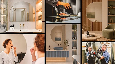 Stylish half moon mirror
