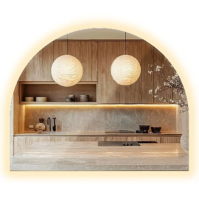 D-shape LED mirror