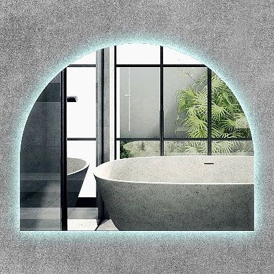 D-shape LED mirror