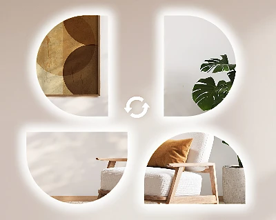 D-shape LED mirror