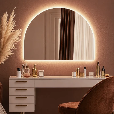 D-shape LED mirror