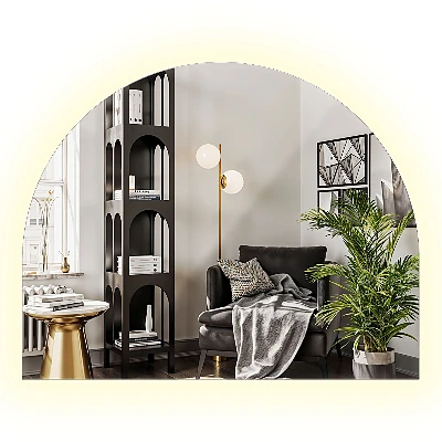 D-shape LED mirror