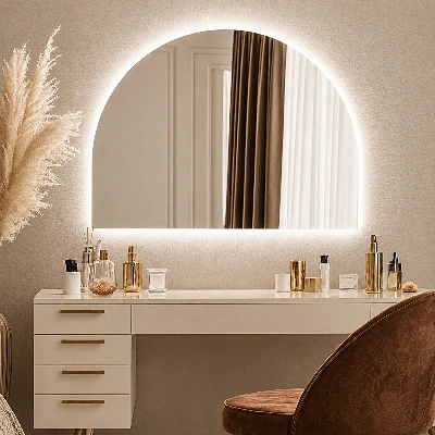 D-shape LED mirror
