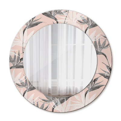 Round decorative wall mirror Bird paradise