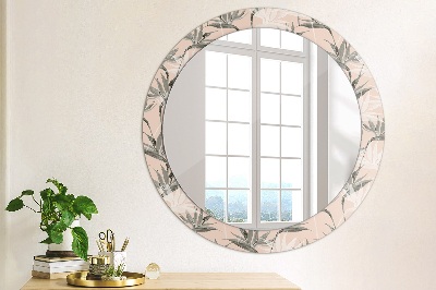 Round decorative wall mirror Bird paradise