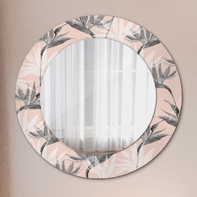 Round decorative wall mirror Bird paradise