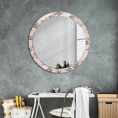 Round decorative wall mirror Bird paradise