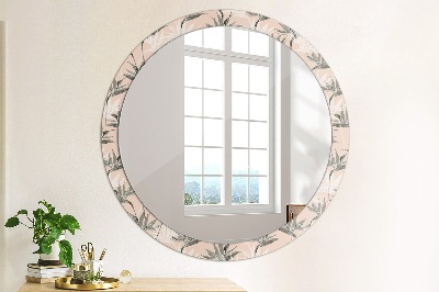 Round decorative wall mirror Bird paradise