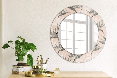 Round decorative wall mirror Bird paradise