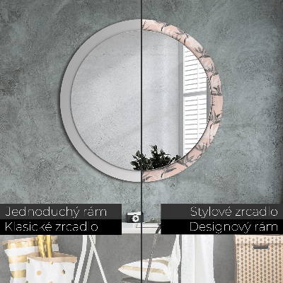 Round decorative wall mirror Bird paradise