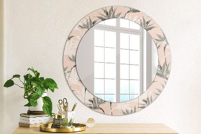 Round decorative wall mirror Bird paradise