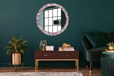 Round mirror decor Peonies flowers