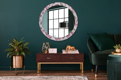 Round mirror decor Peonies flowers