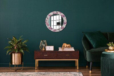 Round mirror decor Peonies flowers