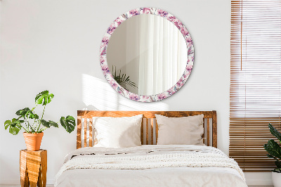 Round mirror decor Peonies flowers