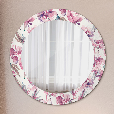 Round mirror decor Peonies flowers