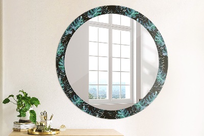 Round mirror decor Exotic leaves