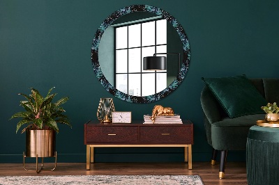 Round mirror decor Exotic leaves