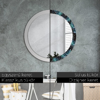 Round mirror decor Exotic leaves