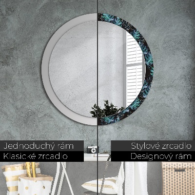 Round mirror decor Exotic leaves