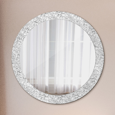 Round decorative wall mirror Lotus flowers