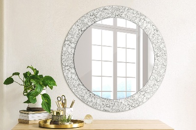 Round decorative wall mirror Lotus flowers